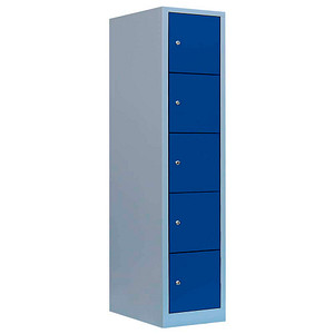 4061815502291 - Schließfachschrank enzianblau lichtgrau 523911 5 Schließfächer 415 x 500 x 1900 cm 4061815502291 LÜLLMANN