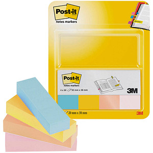 Post-it Haftmarker 670-4U, Notes Markers, 20x38mm, 4-farbig sortiert, ohne, rechteckig 3134375393980 Post-it