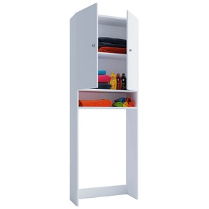 VCM my bath Waschmaschinenschrank Lona, 913840 weiß 1 Fachboden 64,0 x 27,0 x 182,0 cm