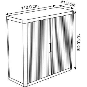 3660141953312 - easyOffice Garden Factory Rollladenschrank 61700 2 Fachböden 1100 x 415 x 1040 cm 3660141953312 PAPERFLOW
