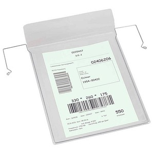 4052301027435 - 50 Sichttaschen mit Drahtbügel DIN A4 transparent glatt