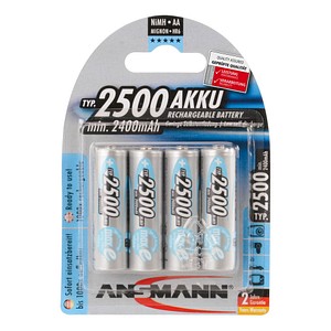 4 ANSMANN Akkus Mignon AA 2.400 mAh