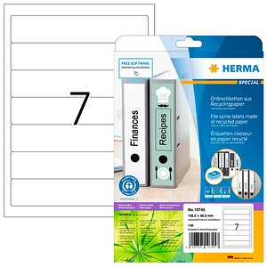 140 HERMA Ordneretiketten weiß