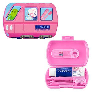 Curaprox Zahnbürste Kids Travel-Set - Pink - 1 Set