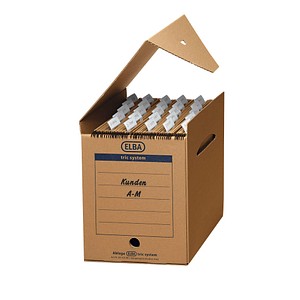 6 ELBA Archivboxen tric system braun 24,0 x 34,1 x 31,5 cm