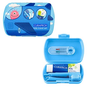 Curaprox Kids Travel-Set Zahnbürste blau 1 Set