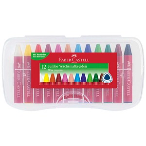 FABER-CASTELL Jumbo Wachsmalstifte farbsortiert, 12 St.