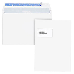 MailMedia Versandtaschen Cygnus Excellence 30007248, C4, mit Fenster, haftklebend, lange Seite offen, 120g, weiß 4003928286019 MailMedia 250 Stück