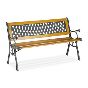4052025360696 - Gartenbank 10036069_0 hellbraunschwarz Metall 1250 cm 4052025360696 relaxdays