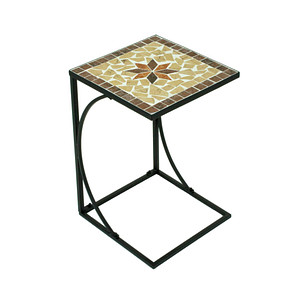 Garden Pleasure Gartentisch AMARILLO braun, ocker, beige quadratisch 35,0 x 35,0 x 53,0 cm