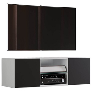 TV-Lowboard Jusa 115 weiß, schwarz