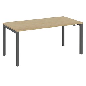 4260672333578 - fm Catro Schreibtisch akazie anthrazit metallic rechteckig 4-Fuß-Gestell grau 1800 x 800 cm