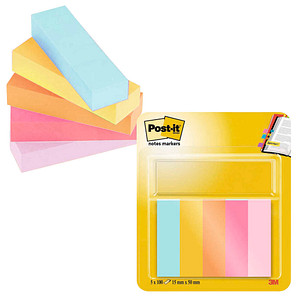 Post-it Haftmarker 6705BEA, Page Marker Beachside, mint/türkis/ultragelb/papayaorange/rosa, ohne, rechteckig 4054596927049 Post-it 5 Stück