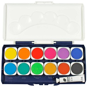 DONAU Wasserfarbkasten 12 Farben