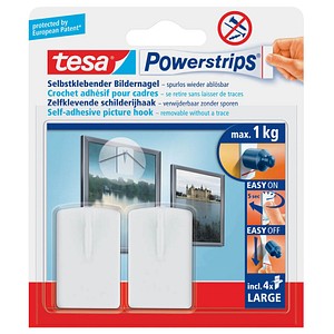 tesa Powerstripes Klebenägel für max. 1,0 kg 20,0 x 30,0 mm, 2 St.