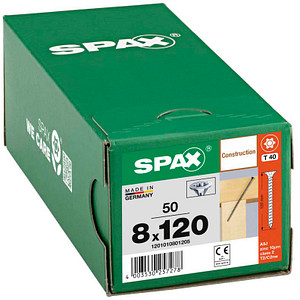 4003530257278 - Holzbau Senkkopf 80x120 Vollgewinde Torx 40 Wirox-Silber mit Bewertung - Spax