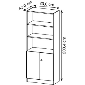 4032062126639 - Regalschrank Melaminharzbeschichtete Spanplatte 5 Fachböden abschließbar 800 x 420 x 2004 mm Walnuss Braun 4032062126639 - Regalschrank Melaminharzbeschichtete Spanplatte 5 Fachböden abschließbar 800 x 420 x 2004 mm Walnuss Braun