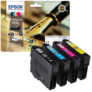 EPSON 16XL / T1636XL 4er-Set cyan, schwarz, büroshop24 Druckerpatronen, gelb magenta, 