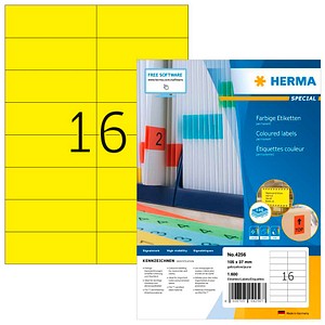 1.600 HERMA Etiketten 4256 gelb 105,0 x 37,0 mm