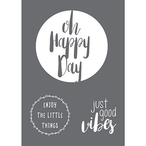 4006166344688 - Siebdruckschablone Happy Day grau 4006166344688 - Siebdruckschablone Happy Day grau