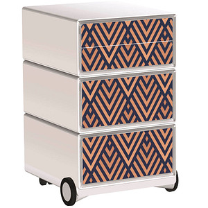 PAPERFLOW easyBox Classic Chic Rollcontainer weiß, bunt 4 Auszüge 39,0 x 43,6 x 64,2 cm