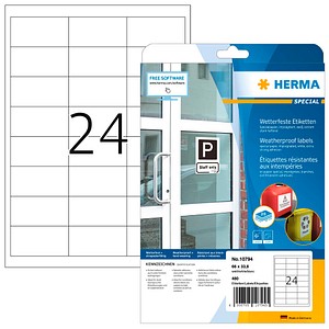 4008705107945 - 480 HERMA wetterfeste Etiketten weiß 660 x 338 mm 4008705107945 - 480 HERMA wetterfeste Etiketten weiß 660 x 338 mm