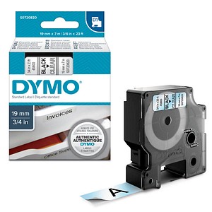 Beschriftungsband D1 S0720820, 19 mm schwarz auf transparent