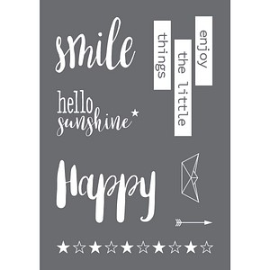 4006166344671 - Siebdruckschablone Smile grau 4006166344671 - Siebdruckschablone Smile grau
