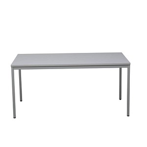 4260090177136 - Mehrzwecktisch grau rechteckig Vierkantrohr grau 1600 x 600 x 750 cm