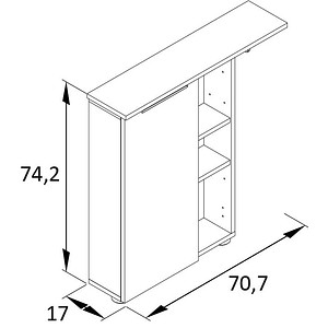 4027181124673 - Badschrank Mads 159669 weiß-eiche 707 x 170 x 742 cm 4027181124673 MÖBELPARTNER 4027181124673 - Badschrank Mads 159669 weiß-eiche 707 x 170 x 742 cm 4027181124673 MÖBELPARTNER