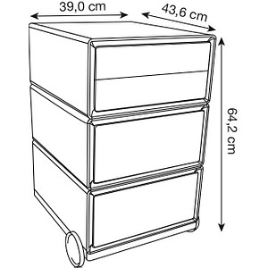 3660141951196 - easyOffice Classic Chic Rollcontainer weiß bunt 4 Auszüge 390 x 436 x 642 cm 3660141951196 PAPERFLOW