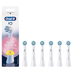 8700216194679 - iO Sanfte Reinigung Original Aufsteckbürsten geeignet für empfindliches Zahnfleisch Weiß 6 Stück