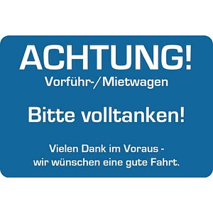 4052301044036 - Aufkleber Achtung! Bitte volltanken! blau weiß 250 St