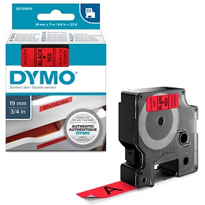 Beschriftungsband D1 S0720870, 19 mm schwarz auf rot