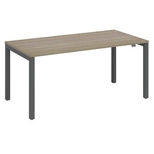 4260672333554 - fm Catro Schreibtisch eiche anthrazit metallic rechteckig 4-Fuß-Gestell grau 1800 x 800 cm