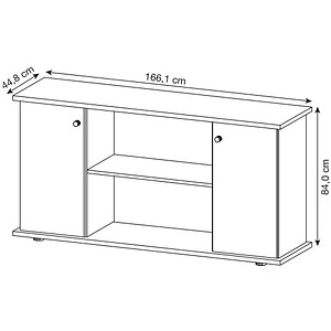 4032062132524 - Sideboard Prokura VSB2T N N SG nussbaum 3 Fachböden 1661 x 448 x 840 cm