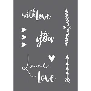 4006166349232 - Siebdruckschablone with Love grau 4006166349232 - Siebdruckschablone with Love grau