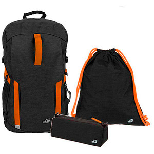 9002638218315 - Schulrucksack Kunstfaser schwarzorange 9002638218315 Walker
