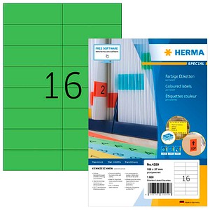1.600 HERMA Etiketten 4259 grün 105,0 x 37,0 mm
