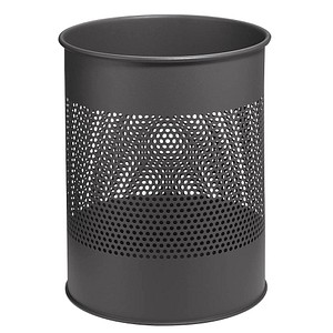 4005546988665 - Stahlpapierkorb 15 Liter anthrazit 20 Reihen perf 4005546988665 Durable