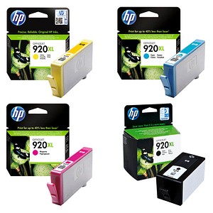 HP 920XL (CD975AE/CD972AE/CD973AE/CD974AE) schwarz, cyan, magenta, gelb Druckerpatronen, 4er-Set