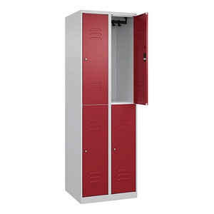 4067521371015 - Spind Classic Plus lichtgrau rubinrot 080300-20-S10046 4 Schließfächer 600 x 500 x 1850 cm 4067521371015 C+P-Möbel