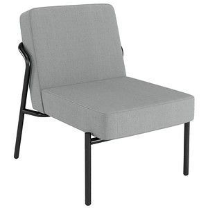 3660141963816 - Sessel meet® by Paperflow MEDSO Klassik S gepolstert Sitzfläche austauschbar B 580 x T 743 x H 736 mm Stoff und Stahl grau mattschwarz