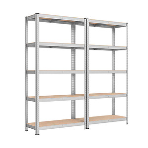 0194343023762 - Lagerregale Schwerlastregale 2er Set Kellerregale 180 x 90 x 40 cm bis 875 kg belastbar Regale Steckregale verstärktes Stahlgestell 5