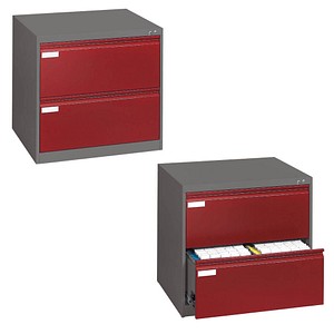 4051803273999 - Hängeregistraturschränke doppelbahnig 2 Schubfächer anthrazit rubinrot 4051803273999 C+P-Möbel 4051803273999 - Hängeregistraturschränke doppelbahnig 2 Schubfächer anthrazit rubinrot 4051803273999 C+P-Möbel
