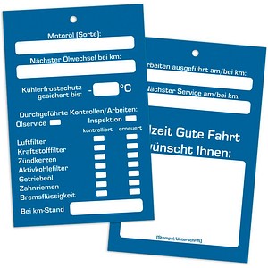 4052301001329 - Hängeetiketten Inspektion blau 650 x 100 cm 2-seitig bedruckt 300 St