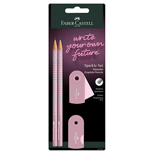 FABER-CASTELL Grip Sparkle Bleistift-Set B rose shadows, 1 Set