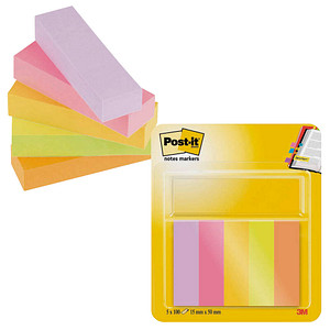 Post-it Haftmarker 7100259441, Page Marker Energetic, flieder/powerpink/zitronengelb/neongrün/vitalorange, ohne, rechteckig 405459692708 250 Stück