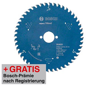 AKTION: BOSCH EXPERT for Wood Kreissägeblatt 190,0 mm, 48 Zähne mit Prämie nach Registrierung