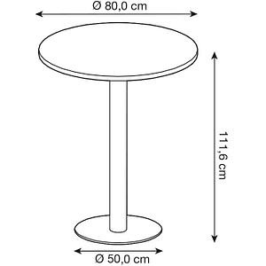 4032062323854 - Stehtisch VSTH08 G S 1116cm (H) 80x80cm (BxT) rund graphit   silber 4032062323854 Hammerbacher
